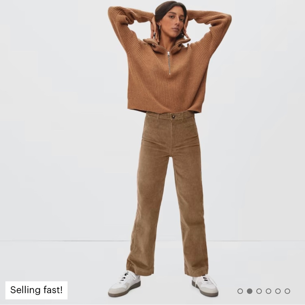 NWOT Everlane The Corduroy Wide-leg Pant in Toasted Coconut